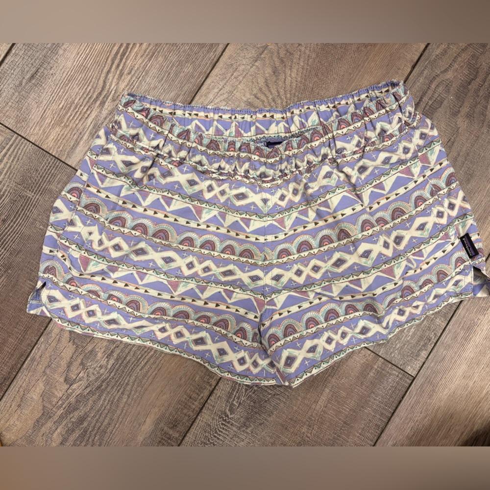 Patagonia Lavender & Cream Geometric High-Waist Women’s Shorts